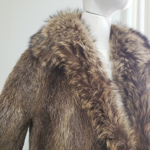 1960s Vintage Evans Beaver Fur Coat with Collar‎ Small/Medium - Picture 2 of 11